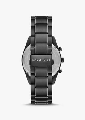 michael kors oversized accelerator black tone watch