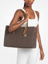 michael kors zadie large signature logo printed tote bag
