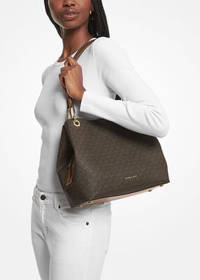 michael kors kensington large signature logo tote bag