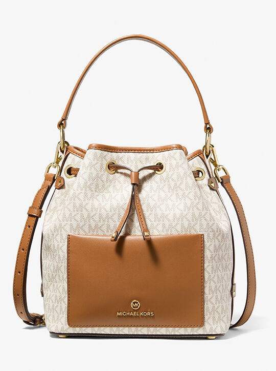 michael kors maeve medium signature logo bucket bag