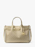 Carson Medium Metallic Signature Logo Satchel michael kors carson medium metallic signature logo satchel