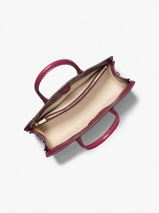 michael kors scarlett medium snake embossed leather satchel