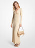 Metallic Stretch Knit Ring Maxi Dress michael kors metallic stretch knit ring maxi dress