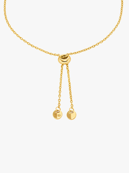 michael kors 14k gold plated sterling silver asscher cut slider bracelet