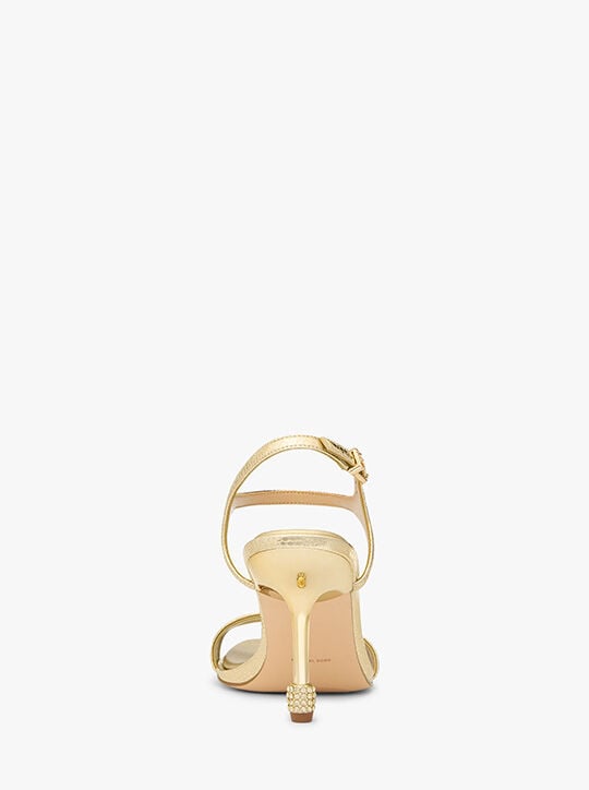 صندل آيفي من الجلد المعدني المتشقق michael kors صندل آيفي من الجلد المعدني المتشقق