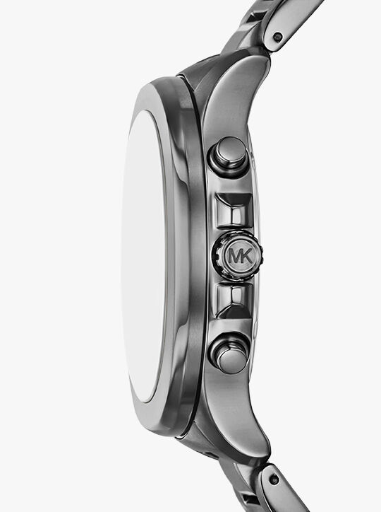 Oversized Sage Gunmetal Watch michael kors oversized sage gunmetal watch