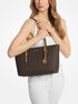 Quinn Medium Signature Logo and Leather Tote Bag michael kors quinn medium signature logo and leather tote bag