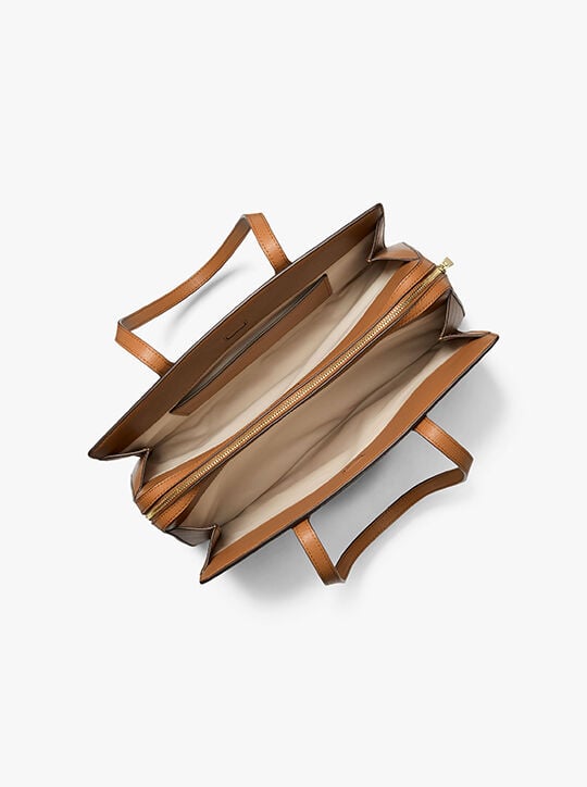 michael kors laila medium signature logo tote bag