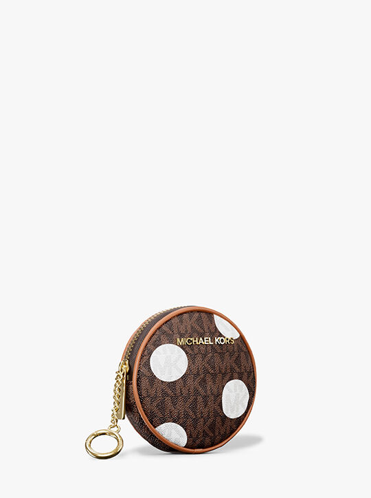 Jet Set Small Polka Dot Signature Logo Coin Pouch michael kors jet set small polka dot signature logo coin pouch