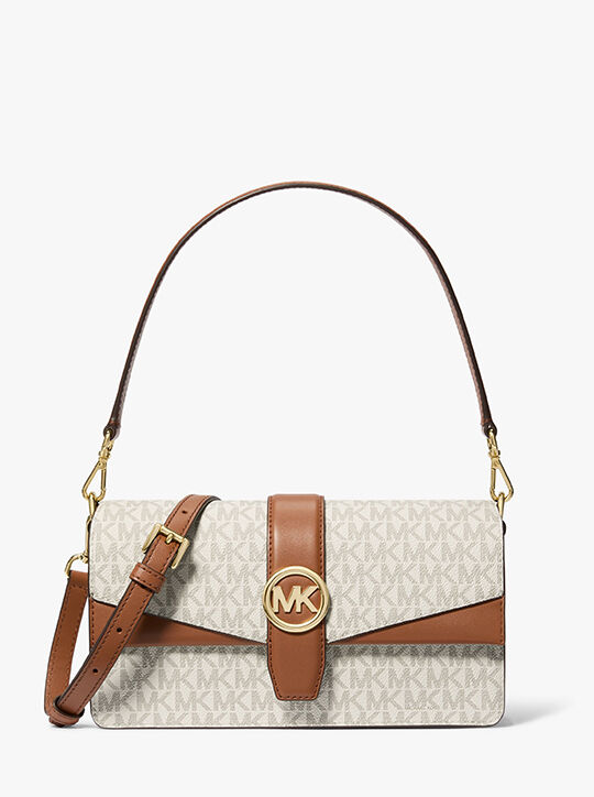 Greenwich Medium Signature Logo Shoulder Bag michael kors greenwich medium signature logo shoulder bag