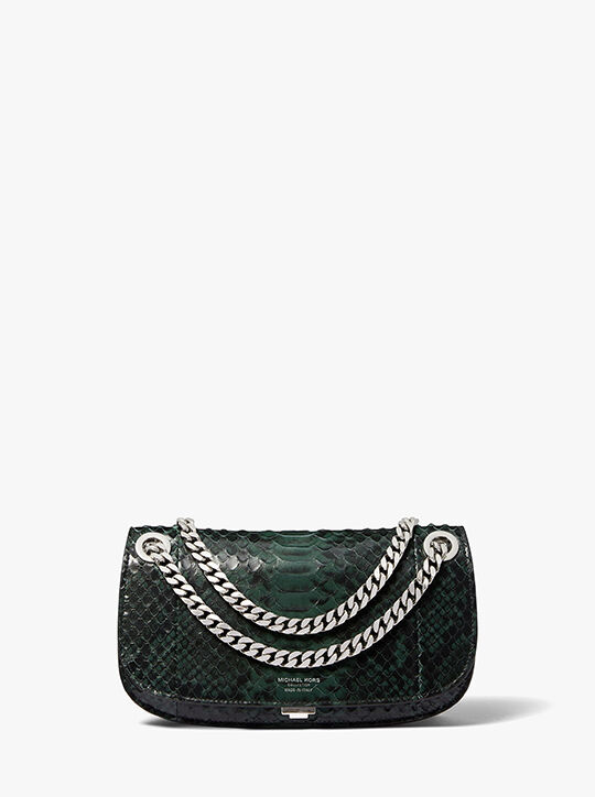 michael kors christie mini python embossed leather envelope bag