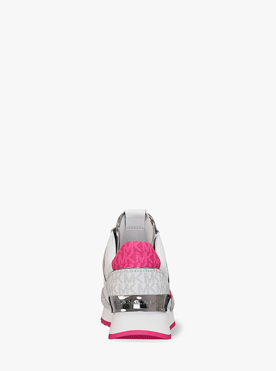 Maddy Two-Tone Logo Trainer michael kors maddy two tone logo trainer