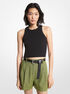 michael kors ribbed recycled viscose blend cropped tank top