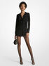 Pinstripe Sequined Chiffon and Woven Tie-Neck Romper michael kors pinstripe sequined chiffon and woven tie neck romper