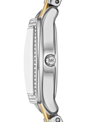 michael kors petite chelsea pav  two tone watch