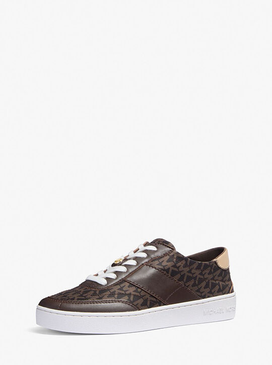 michael kors حذاء رياضي كيسي من الجلد وبشعار الماركة