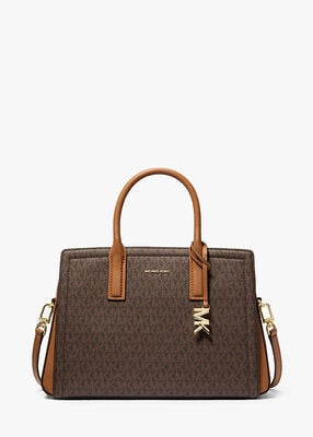 michael kors laila medium signature logo satchel