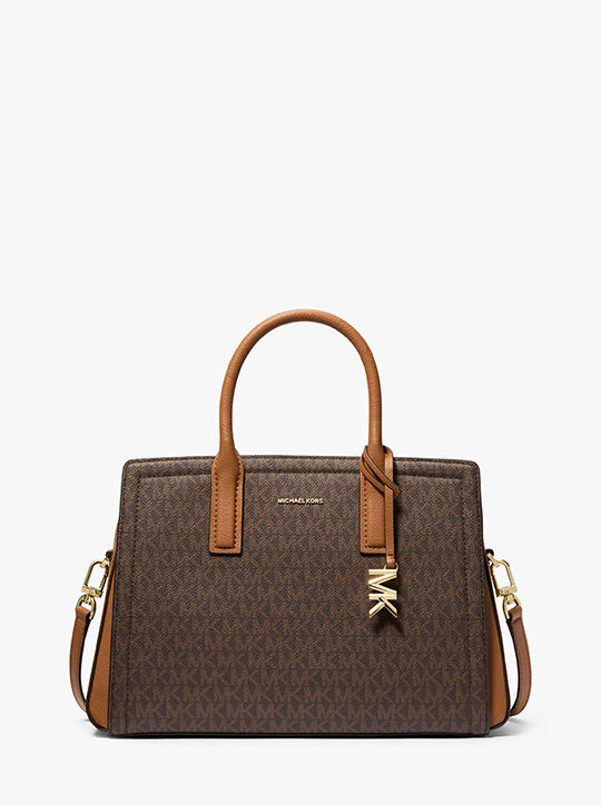 michael kors laila medium signature logo satchel