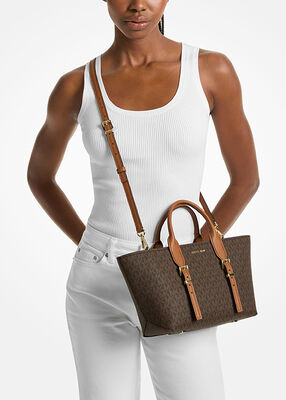 michael kors moore small signature logo satchel