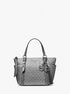 michael kors sullivan small metallic signature logo top zip tote bag