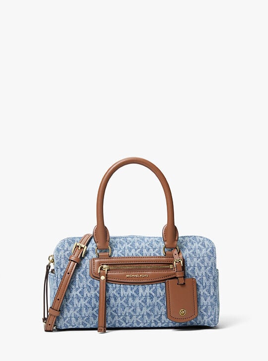 ミュゼ パーフェクトセットD Jet Set Travel Extra-Small Signature Logo Print Denim Duffel