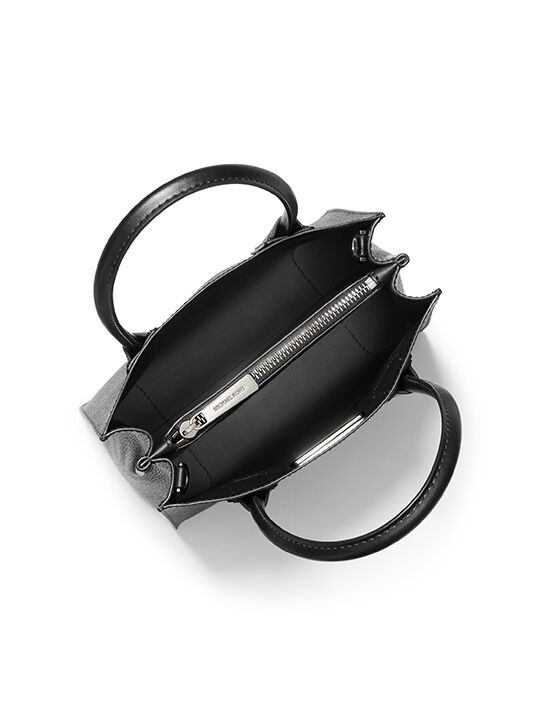 michael kors mercer medium logo and leather accordion crossbody bag