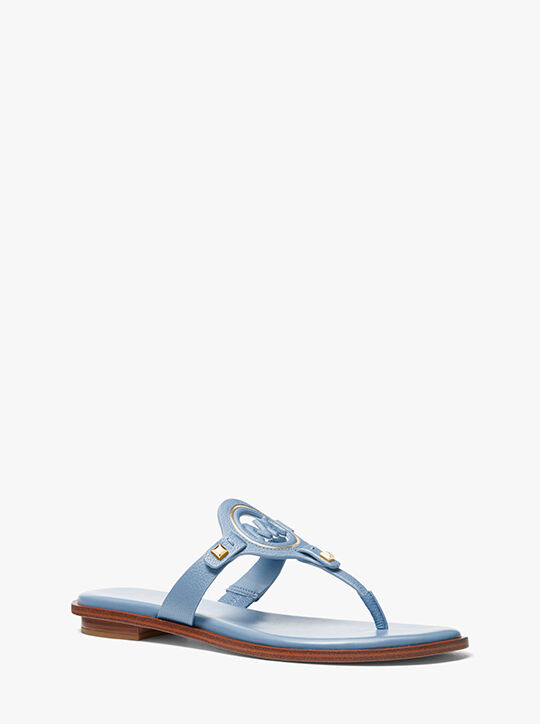 Aubrey Cutout Leather T-Strap Sandal michael kors aubrey cutout leather t strap sandal