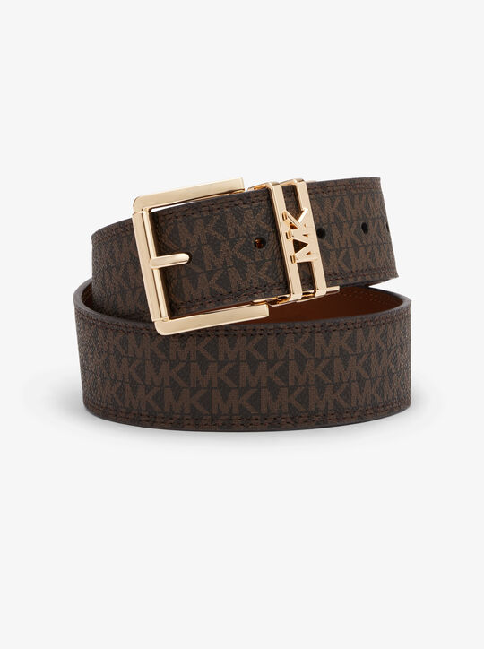 michael kors reversible leather and signature logo belt