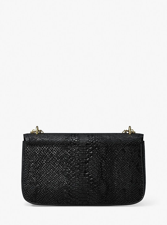 michael kors tribeca large snake embossed leather shoulder bag