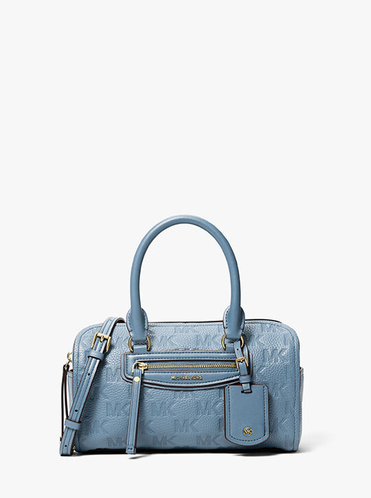 Jet Set Travel Extra-Small Logo Embossed Leather Duffel Crossbody Bag michael kors jet set travel extra small logo embossed leather duffel crossbody bag