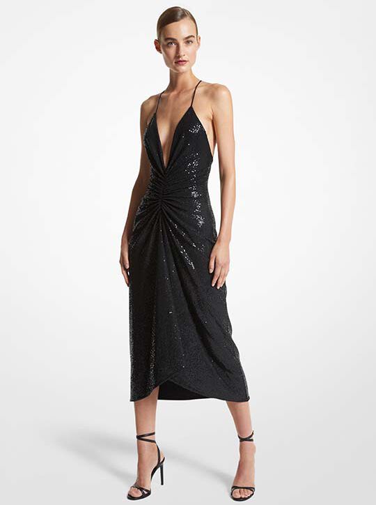 michael kors sequin wrap dress Michael Kors Collection
