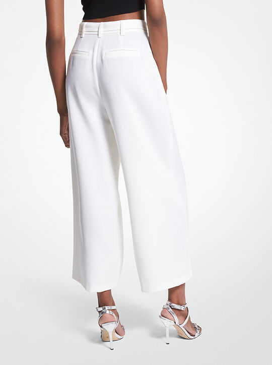 Cropped Stretch Twill Belted Pants michael kors cropped stretch twill belted pants