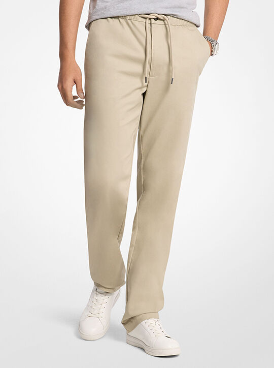 michael kors stretch cotton drawstring trousers