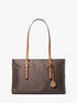 michael kors zadie medium signature logo print woven tote bag