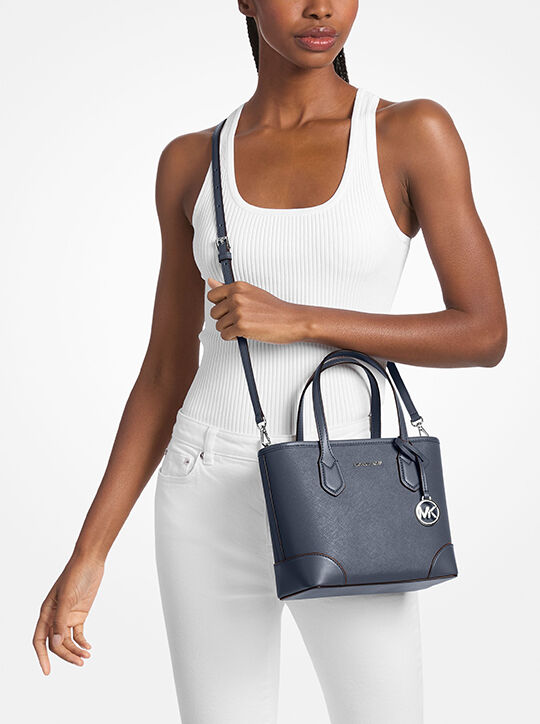 Eva Extra-Small Saffiano Leather Convertible Tote Bag michael kors eva extra small saffiano leather convertible tote bag