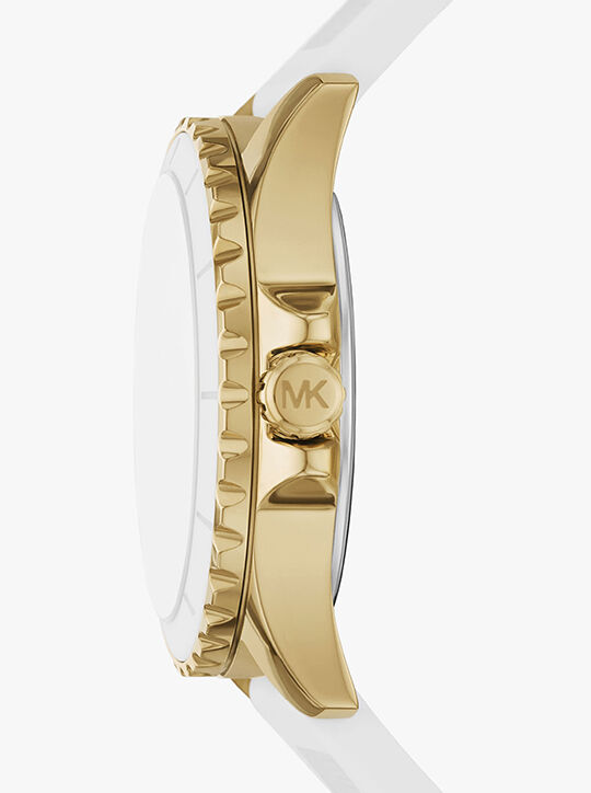 ساعة إيفرست كبيرة الحجم باللون الذهبي والسيليكون michael kors ساعة إيفرست كبيرة الحجم باللون الذهبي والسيليكون