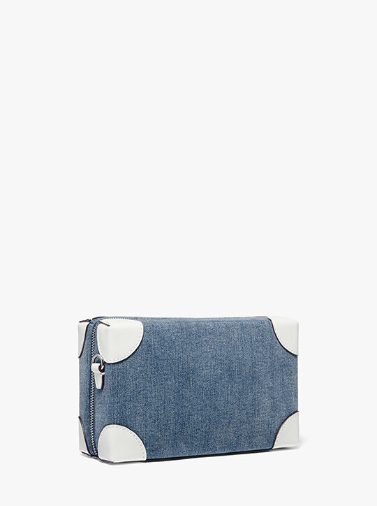Jeanie Small Embellished Denim Crossbody Bag michael kors jeanie small embellished denim crossbody bag