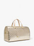 michael kors grayson extra large logo embossed patent weekender bag