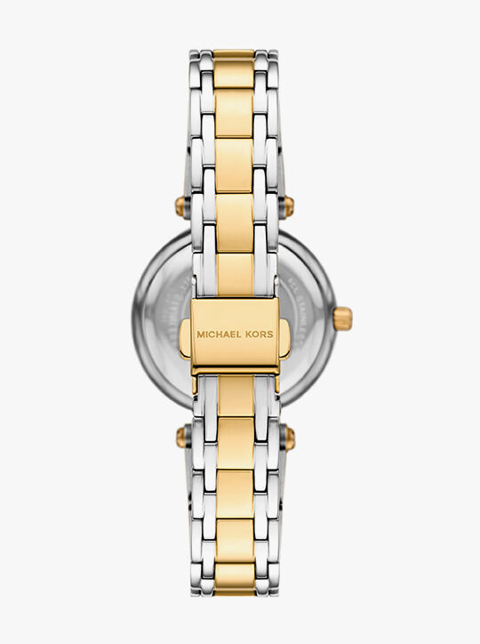 michael kors laney three hand two tone stainless steel watch set