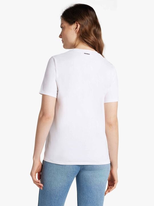 تي شيرت من القطن العضوي مزين بشعار الماركة michael kors تي شيرت من القطن العضوي مزين بشعار الماركة