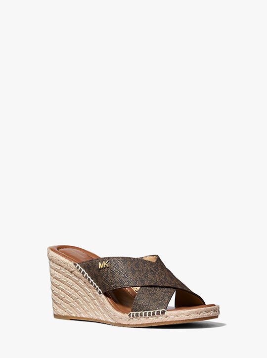 michael kors kenzie signature logo wedge sandal