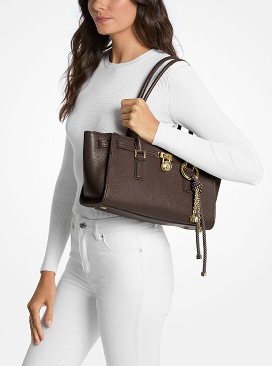 Hamilton Moderne Small Leather Satchel, CHOCOLATE | Michael Kors KWT
