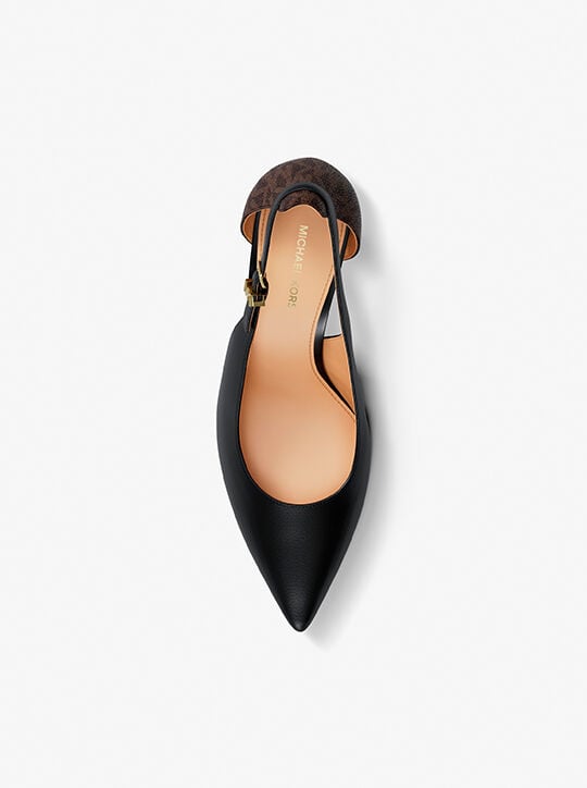 Leather Slingback Pump michael kors leather slingback pump