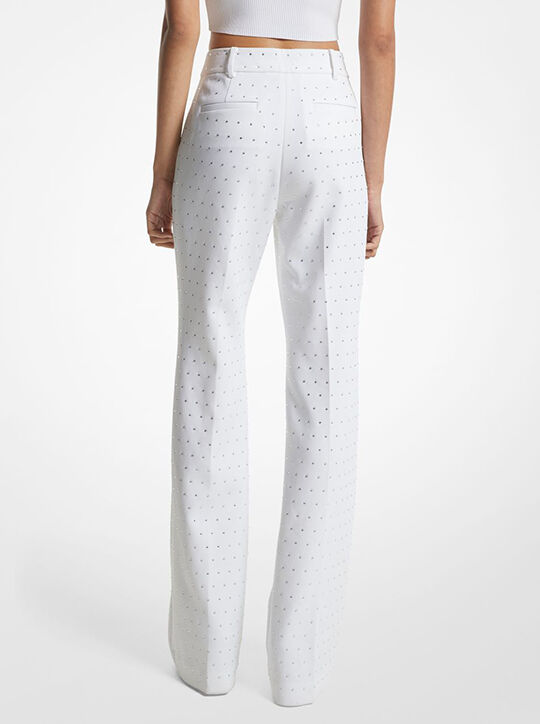 Crystal Embellished Stretch Crepe Bootcut Pants michael kors crystal embellished stretch crepe bootcut pants