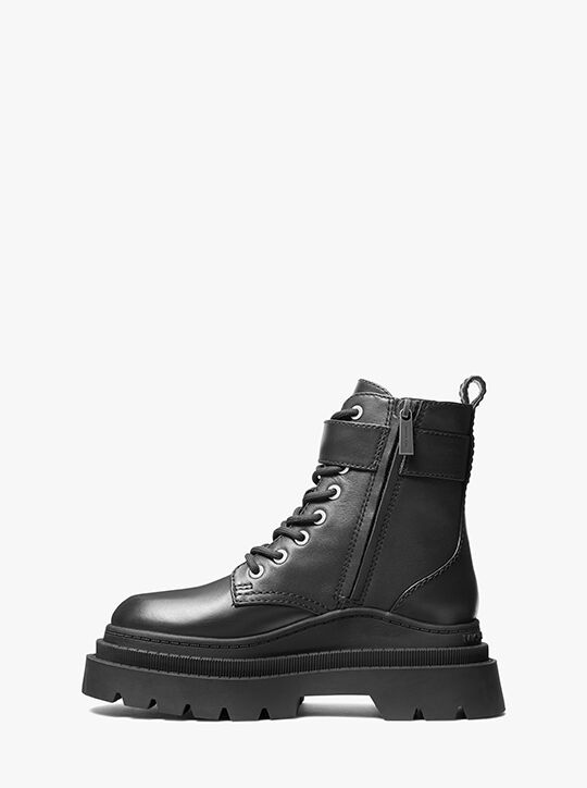 michael kors colby leather combat boot