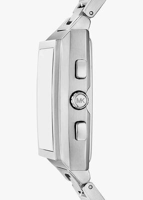 michael kors oversized rhys silver tone watch