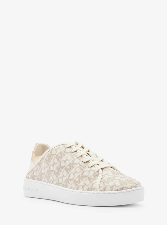Jenny Empire Monogram and Metallic Sneaker michael kors jenny empire monogram and metallic sneaker