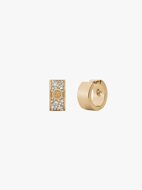 Silver Pave MK Earrings michael kors silver pave mk earrings