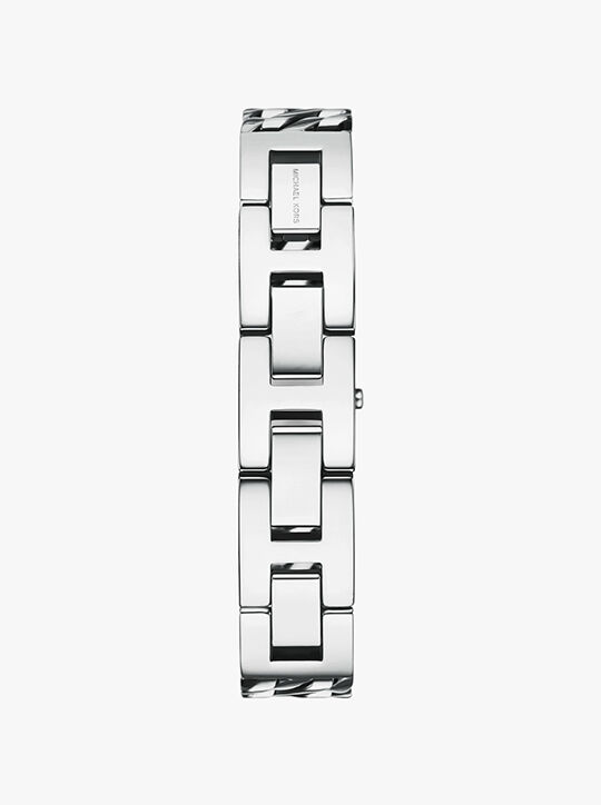michael kors mini darrington silver tone chain link watch