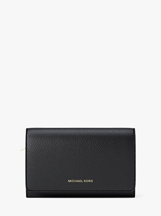 michael kors jet set large pebbled leather wallet